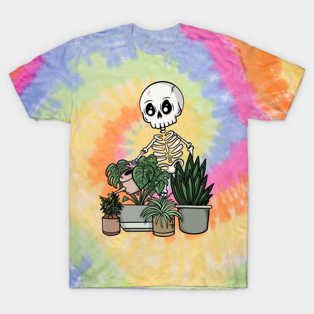 Skeleton Plant and Tropical Houseplant Lover Cute Goth T-Shirt by JessieJune